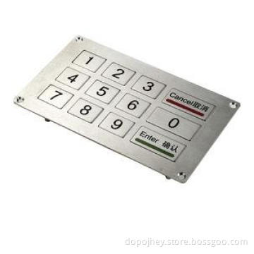 Industrial 12 Keys Stainless Metal Keypad for Indoor and Ou